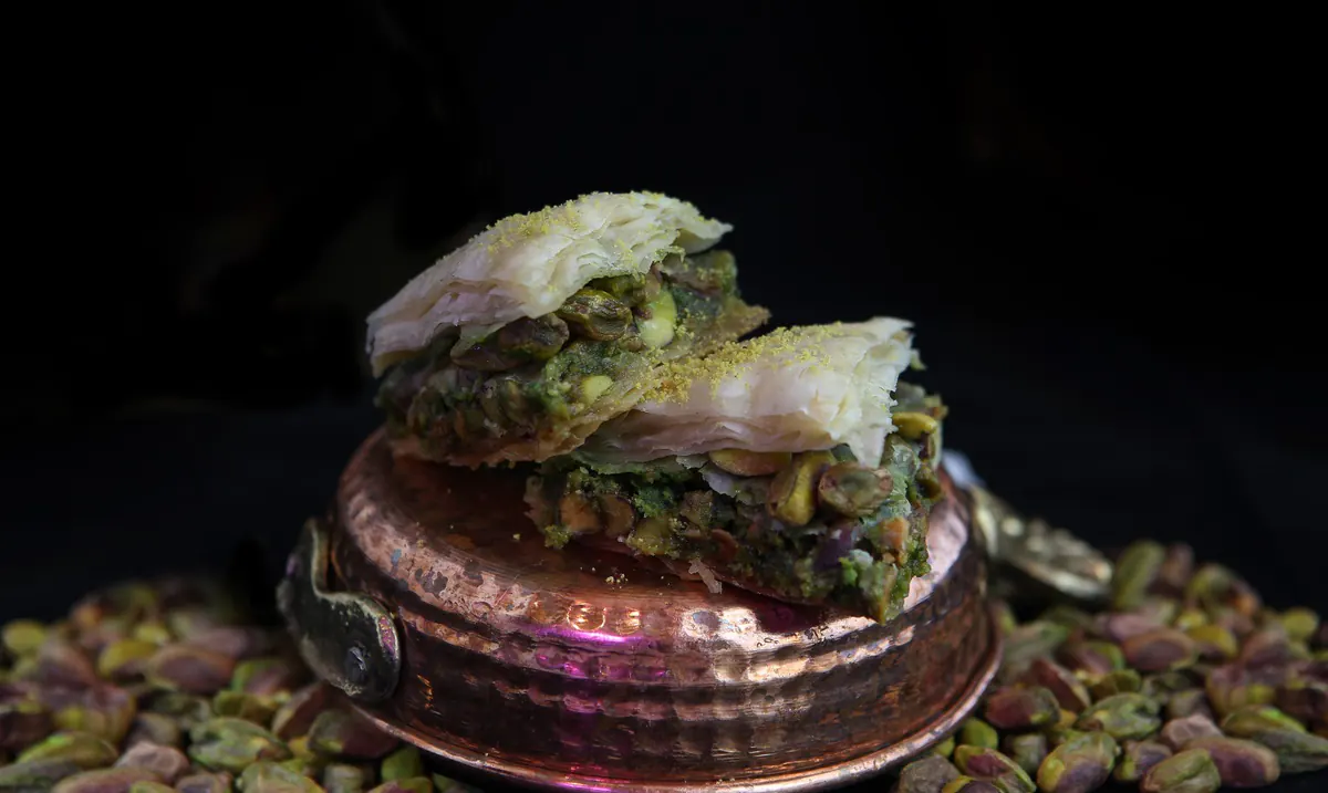 Pistachio Baklava at Al-Baghdady
