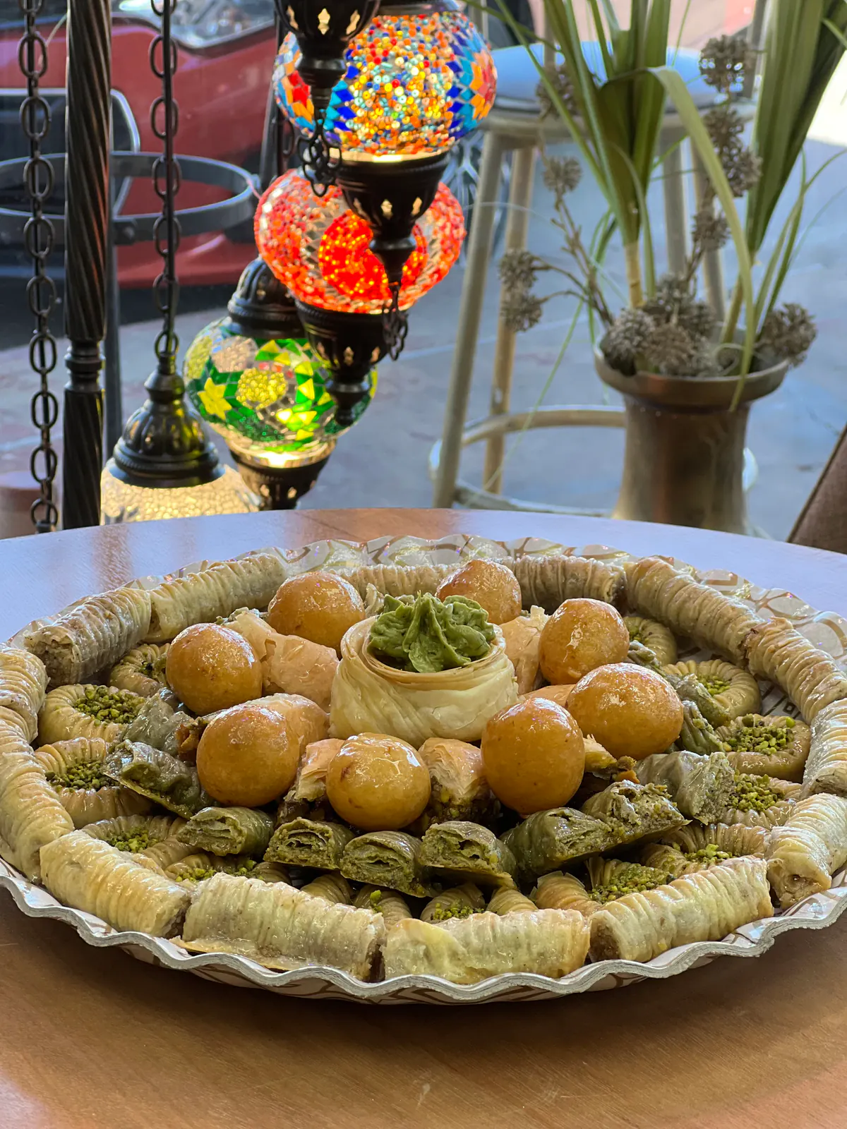 Assorted Iraqi Sweets Platter at Al-Baghdady