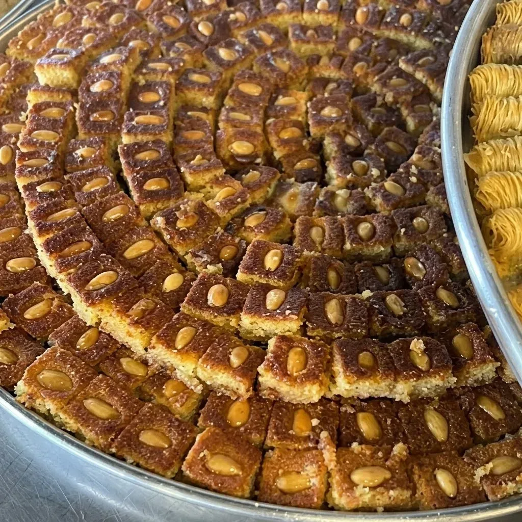 Mabrouma with Cream — bakery & iraqi sweets at Al-Baghdady, halal Iraqi bakery & café in Richardson, TX