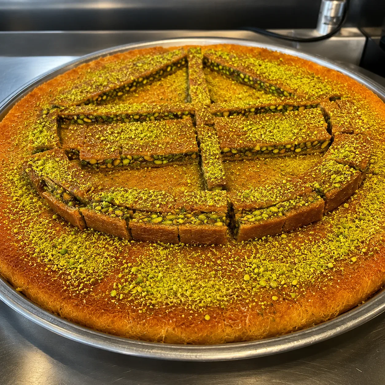 Kunafa, authentic Iraqi specialty at Al-Baghdady Bakery & Café, halal bakery & café in Richardson, TX